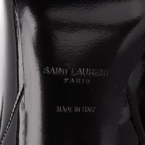 SAINT LAURENT Patent Leather Over Knee Boots - Picture 4 of 9